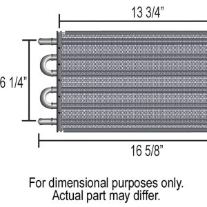 Derale Fluid Cooler, Series 7000, For Transmission Fluid, 16-5/8 Inch Width X 7-5/8 Inch Height X 3/4 Inch Depth – 13103