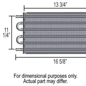 Derale Fluid Cooler, Series 7000, For Transmission Fluid, 16-5/8 Inch Width X 12-5/8 Inch Height X 3/4 Inch Depth – 13105