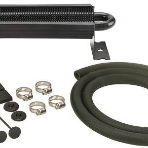 Derale Fluid Cooler, For Power Steering Fluid, 8-1/8 Inch Width X 2-3/4 Inch Height X 1-7/8 Inch Depth, 2 Passes, Hose Barb Connection – 13210