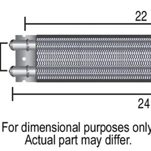 Derale Fluid Cooler, Frame Rail, For Transmission Fluid/ Power Steering Fluid/ Fuel, 24-3/8 Inch Width X 2-5/8 Inch Depth X 1-3/4 Inch Height – 13225