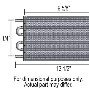 Derale Fluid Cooler, Series 7000, For Transmission Fluid/ Power Steering Fluid/ Fuel, 13-1/2 Inch Width X 7-5/8 Inch Height X 3/4 Inch Depth – 13316