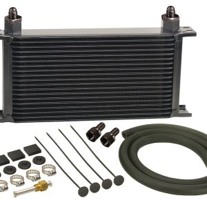 Derale Fluid Cooler, Series 10000, For Transmission Fluid, 13 Inch Width X 7-5/16 Inch Height X 2 Inch Depth, 19 Row Cooler, AN Fitting – 13403