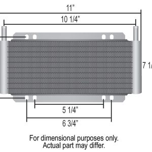 Derale Fluid Cooler, Series 8000, For Transmission Fluid, 11 Inch Width X 7-1/4 Inch Height X 7/8 Inch Depth – 13502