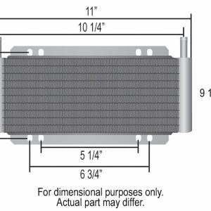 Derale Fluid Cooler, Series 8000, For Transmission Fluid, 11 Inch Width X 9-1/4 Inch Height X 7/8 Inch Depth – 13503