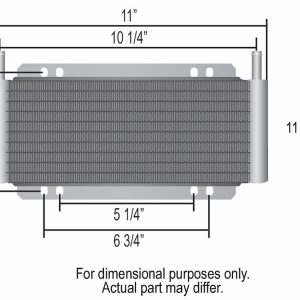 Derale Fluid Cooler, Series 8000, For Transmission Fluid, 11 Inch Width X 12 Inch Height X 7/8 Inch Depth, 22500 Pounds Gross Vehicle Weight – 13504