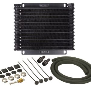 Derale Fluid Cooler, Series 9000, For Transmission Fluid, 10-1/8 Inch Width X 8-7/8 Inch Height X 1-1/4 Inch Depth – 13613