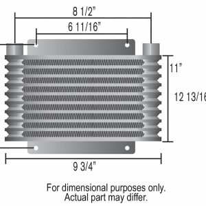 Derale Fluid Cooler, Series 9000, For Transmission Fluid, 9-3/4 Inch Width X 12-13/16 Inch Height X 1-1/4 Inch Depth, NPT Fitting – 13615