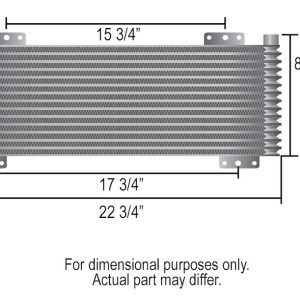 Derale Fluid Cooler, Series 9500, For Transmission Fluid, 22-3/4 Inch Width X 8 Inch Height X 1-1/4 Inch Depth – 13633