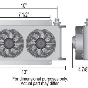 Derale Fluid Cooler, Hyper-Cool, For Engine Oil/ Transmission Fluid, 13 Inch Width X 7-3/8 Inch Height X 4-7/8 Inch Depth, 19 Row Cooler – 13740
