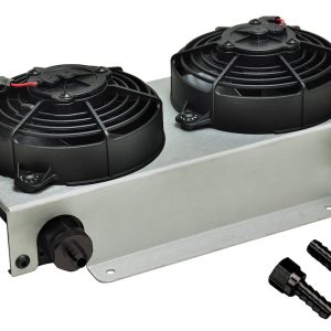 Derale Fluid Cooler, Hyper-Cool, For Engine Oil/ Transmission Fluid, 13 Inch Width X 7-3/8 Inch Height X 4-7/8 Inch Depth, 19 Row Cooler – 13740