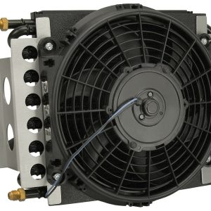 Derale Fluid Cooler, Electra-Cool, For Transmission Fluid, 15-3/4 Inch Width X 11-1/2 Inch Height X 5 Inch Depth, 16 Passes, AN Fitting – 13900