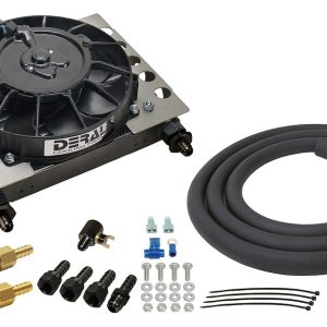 Derale Fluid Cooler, Atomic-Cool, For Transmission Fluid, 12-3/4 Inch Width X 9-3/8 Inch Height X 4-5/16 Inch Depth, AN Fitting, -6 AN Inlet – 13950