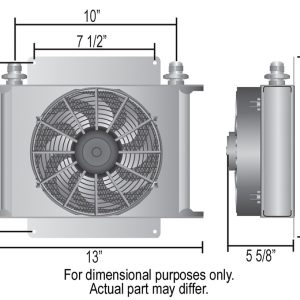 Derale Fluid Cooler, Hyper-Cool, For Transmission Fluid, 13 Inch Width X 10 Inch Height X 5-5/8 Inch Depth, AN Fitting, -6 AN Inlet – 13960