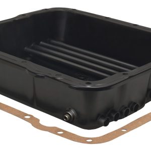Derale Auto Trans Oil Pan, GM 700R4/ 4L60E, Extra 2 Quarts 4 Ounce Capacity, Black, Steel, With Magnetic Drain Plug – 14204