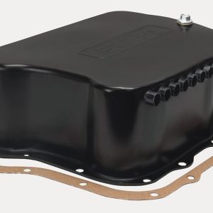Derale Auto Trans Oil Pan, Dodge A727/ A904/ A518/ A618, Extra 5 Quarts 16 Ounce/ Extra 2 Quarts 3 Ounce Capacity, Black, Steel – 14210