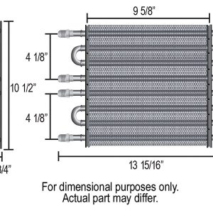 Derale Fluid Cooler, For Engine Oil/ Transmission Fluid/ Power Steering Fluid/ Fuel, 15-3/4 Inch Width X 11-1/2 Inch Height X 5 Inch Depth – 15301