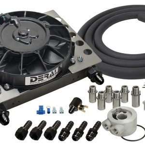 Derale Fluid Cooler, For Engine Oil, 12-3/4 Inch Width X 9-3/8 Inch Height X 4-5/16 Inch Depth, AN Fitting, -8 AN Inlet, -8 AN Outlet – 15450
