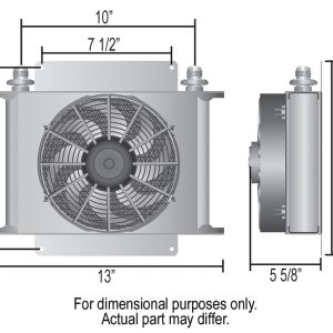 Derale Fluid Cooler, Hyper-Cool, For Engine Oil/ Transmission Fluid, 13 Inch Width X 10 Inch Height X 5-5/8 Inch Depth, AN Fitting – 15860