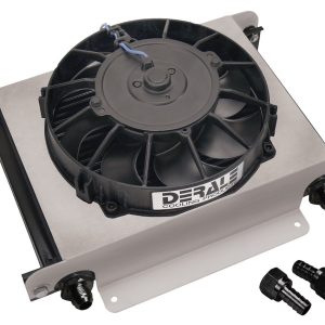 Derale Fluid Cooler, Hyper-Cool, For Engine Oil/ Transmission Fluid, 13 Inch Width X 10 Inch Height X 5-5/8 Inch Depth, AN Fitting – 15860