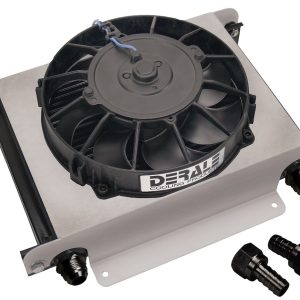 Derale Fluid Cooler, Hyper-Cool, For Engine Oil/ Transmission Fluid, 13 Inch Width X 10 Inch Height X 5-5/8 Inch Depth, AN Fitting – 15865