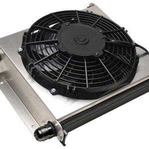 Derale Fluid Cooler, Hyper-Cool, For Engine Oil/ Transmission Fluid, 13 Inch Width X 14-3/4 Inch Height X 5-5/8 Inch Depth, AN Fitting – 15876