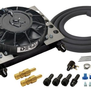 Derale Fluid Cooler, For Transmission Fluid, 12-3/4 Inch Width X 9-3/8 Inch Height X 4-5/16 Inch Depth, AN Fitting, -8 AN Inlet, -8 AN Outlet – 15950