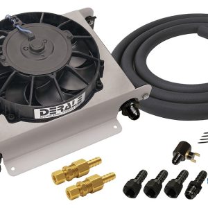 Derale Fluid Cooler, Hyper-Cool, For Engine Oil/ Transmission Fluid, 13 Inch Width X 10 Inch Height X 5-5/8 Inch Depth, AN Fitting – 15960