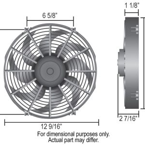 Derale Cooling Fan, High Output Extreme, Electric, 1328 Cubic Feet Per Minute – 16112