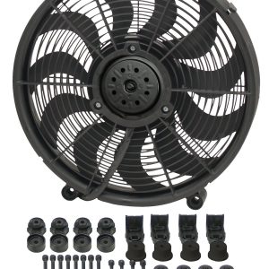 Derale Cooling Fan, Electric, 2400 Cubic Feet Per Minute High Speed/ 1800 Cubic Feet Per Minute Low Speed – 16217