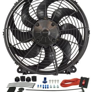 Derale Cooling Fan, Tornado, Electric, 1350 Cubic Feet Per Minute, 14 Inch Diameter Fan/ 14-1/2 Inch Width X 14 Inch Height X 3-1/4 Inch Depth – 16514
