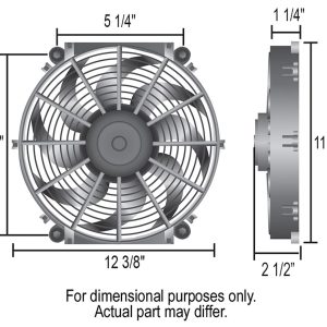 Derale Cooling Fan, Tornado, Electric, 880 Cubic Feet Per Minute – 16622