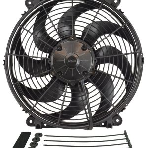 Derale Cooling Fan, Tornado, Electric, 1350 Cubic Feet Per Minute, 14 Inch Diameter Fan/ 14-1/2 Inch Width X 14 Inch Height X 3-1/4 Inch Depth – 16624