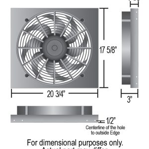 Derale Cooling Fan, Electric, 2400 Cubic Feet Per Minute High Speed/ 1800 Cubic Feet Per Minute Low Speed – 16821