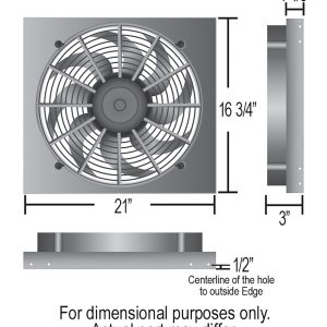 Derale Cooling Fan, Electric, 2400 Cubic Feet Per Minute High Speed/ 1800 Cubic Feet Per Minute Low Speed – 16823