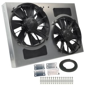 Derale Cooling Fan, Electric, 4000 Cubic Feet Per Minute, Dual 12 Inch Diameter Fan/ 27 Inch Width X 18 Inch Height X 4 Inch Depth, Puller – 16837