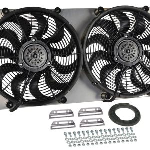 Derale Cooling Fan, Electric, 4800 Cubic Feet Per Minute, Dual 17 Inch Diameter Fan/ 34 Inch Width X 17-1/4 Inch Height X 3-3/4 Inch Depth – 16843