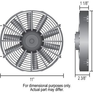 Derale Cooling Fan, Dyno-Cool, Electric, 625 Cubic Feet Per Minute – 16910