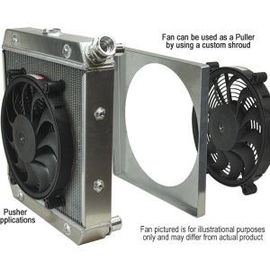 Derale Cooling Fan, Electric, 2000 Cubic Feet Per Minute, 12 Inch Diameter Fan/ 13-1/8 Inch Width X 13-1/8 Inch Height X 3-1/2 Inch Depth – 16924