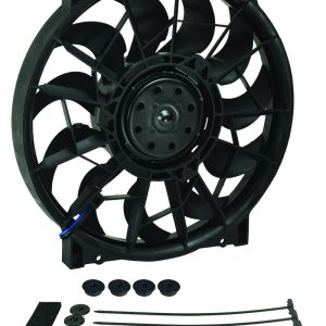 Derale Cooling Fan, Electric, 2000 Cubic Feet Per Minute, 12 Inch Diameter Fan/ 12-1/4 Inch Width X 12-5/8 Inch Height X 3-1/8 Inch Depth – 16925