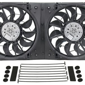 Derale Cooling Fan, Electric, 4000 Cubic Feet Per Minute, Dual 12 Inch Diameter Fan/ 28-5/8 Inch Width X 13-7/8 Inch Height X 3-1/4 Inch Depth – 16928