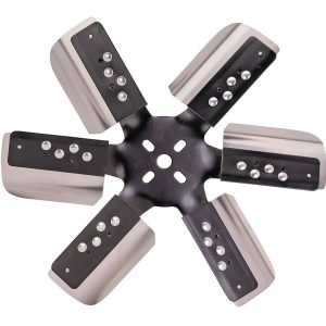 Derale Cooling Fan, Flex Fan, 14-3/4 Inch Diameter X 2-7/8 Inch Depth, 6 Blade, Standard Rotation, Stainless Steel Blade with Black Hub – 17015