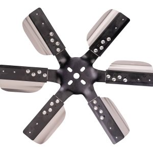 Derale Cooling Fan, Flex Fan, 17-1/4 Inch Diameter X 2-3/8 Inch Depth, 6 Blade, Standard Rotation, Stainless Steel Blade with Black Hub – 17017