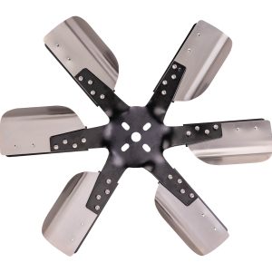 Derale Cooling Fan, Flex Fan, 18-1/4 Inch Diameter X 2-7/16 Inch Depth, 6 Blade, Standard Rotation, Stainless Steel Blade with Black Hub – 17018