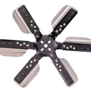 Derale Cooling Fan, Flex Fan, 18-1/4 Inch Diameter X 2-7/16 Inch Depth, 6 Blade, Standard Rotation, Stainless Steel Blade with Black Hub – 17018