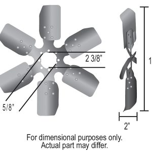 Derale Cooling Fan, Belt Driven, 18 Inch Diameter X 1-15/16 Inch Depth, 6 Blade, Powder Coated Black Steel Blade, Standard Rotation – 17118