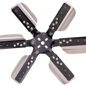 Derale Cooling Fan, Flex Fan, 18-1/4 Inch Diameter X 2-1/2 Inch Depth, 6 Blade, Reverse Rotation, Stainless Steel Blade with Black Hub – 17618