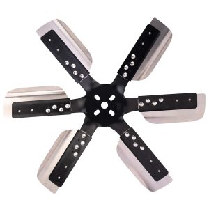 Derale Cooling Fan, Flex Fan, 19-1/4 Inch Diameter X 2-1/2 Inch Depth, 6 Blade, Reverse Rotation, Stainless Steel Blade with Black Hub – 17619