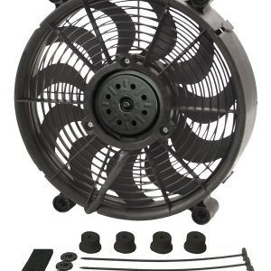 Derale Cooling Fan, Electric, 1450 Cubic Feet Per Minute High Speed/ 1000 Cubic Feet Per Minute Low Speed – 18212