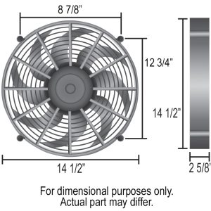 Derale Cooling Fan, Electric, 2100 Cubic Feet Per Minute High Speed/ 1500 Cubic Feet Per Minute Low Speed – 18214