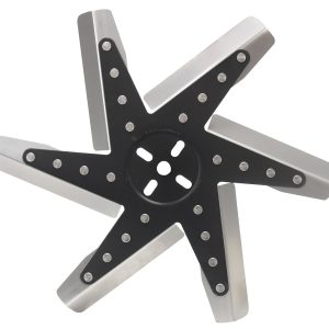Derale Cooling Fan, Flex Fan, 15-1/4 Inch Diameter X 1-1/8 Inch Depth, 6 Blade, Standard Rotation, Stainless Steel Blade with Black Hub – 19115